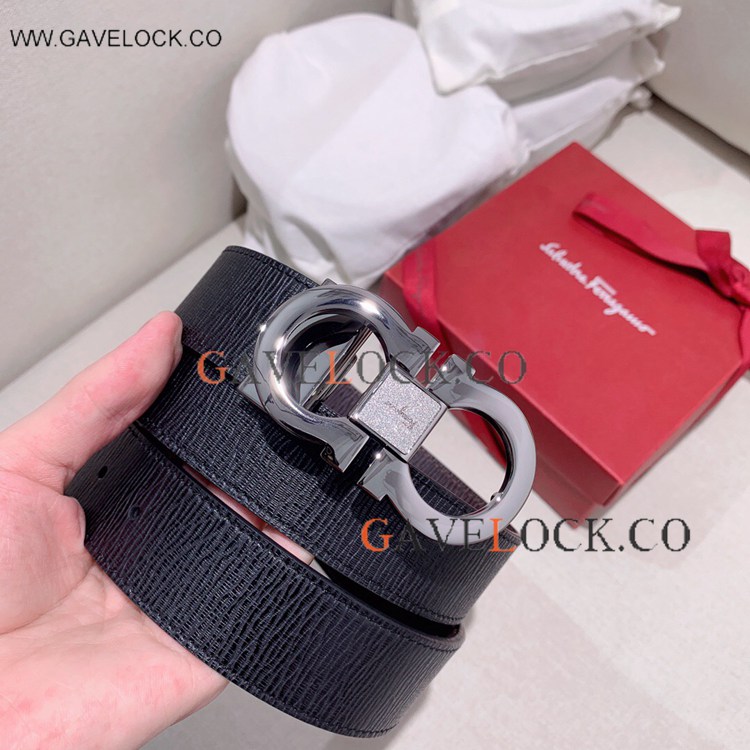 Clone Ferragamo Leather Strap Silver Frosted buckle